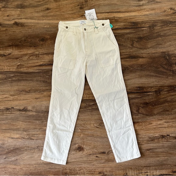 PISTOLA High Rise Cropped Straight Leg Utility Pant in Ecru White Size 29 NWT - Picture 4 of 14